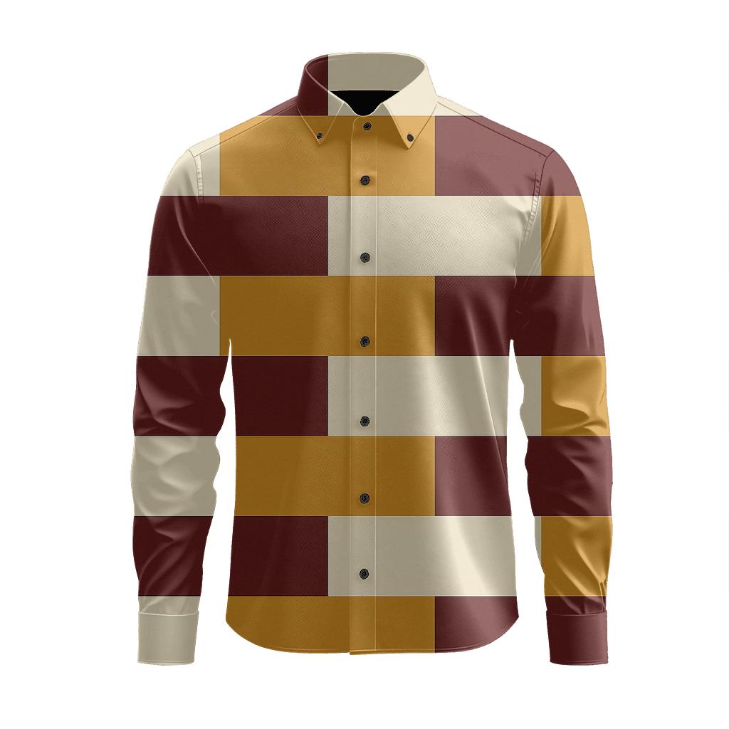 Offset Block Chain designer printed long sleeve tops