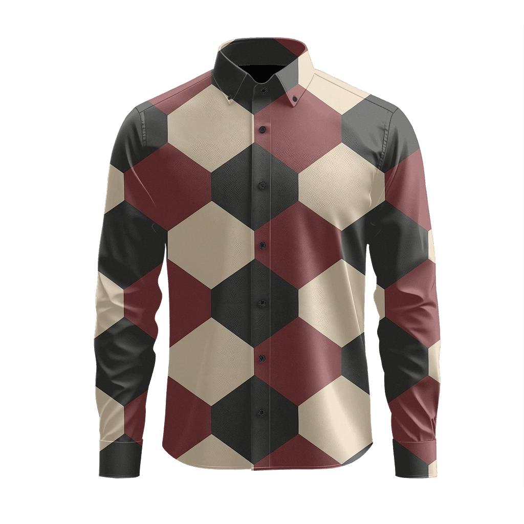 Rhombus Ladder Matrix comfortable casual long sleeves