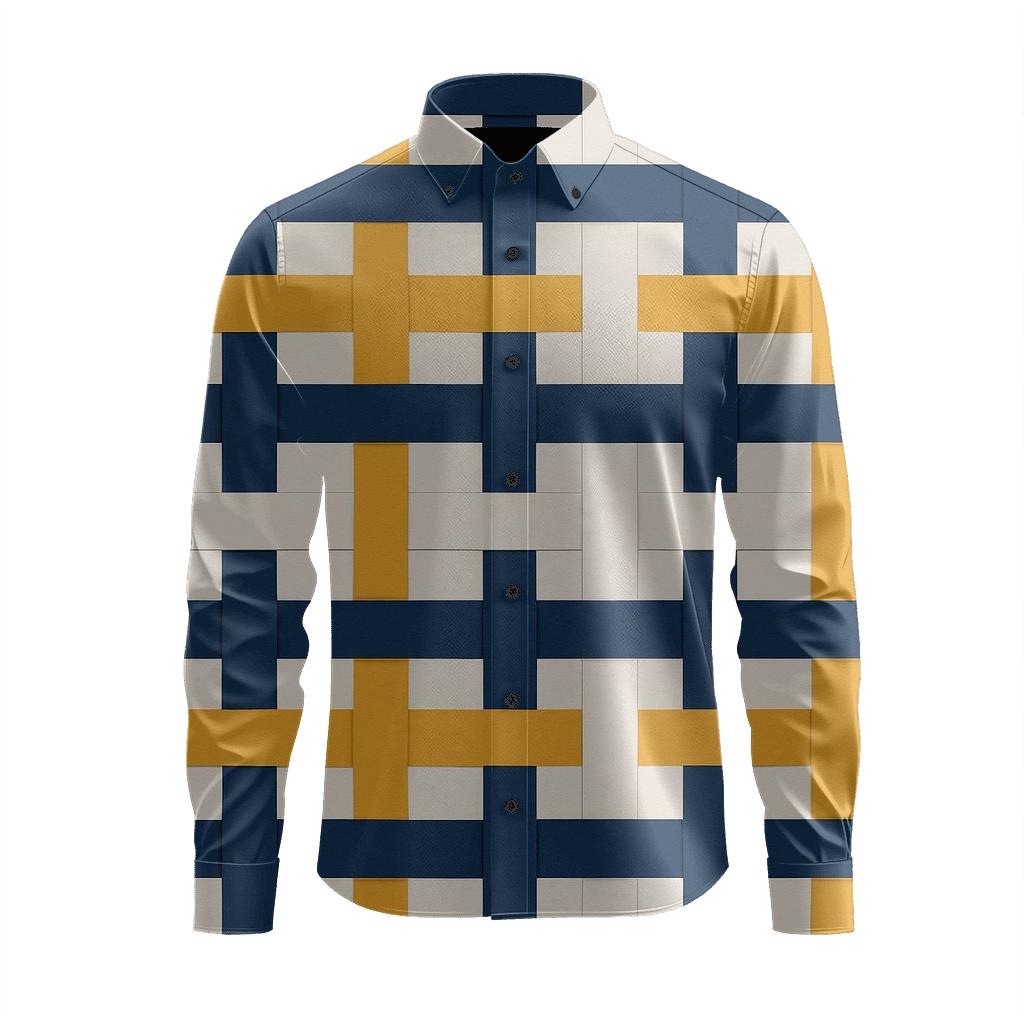 Band Interlock Grid stylish fitted long sleeve tees