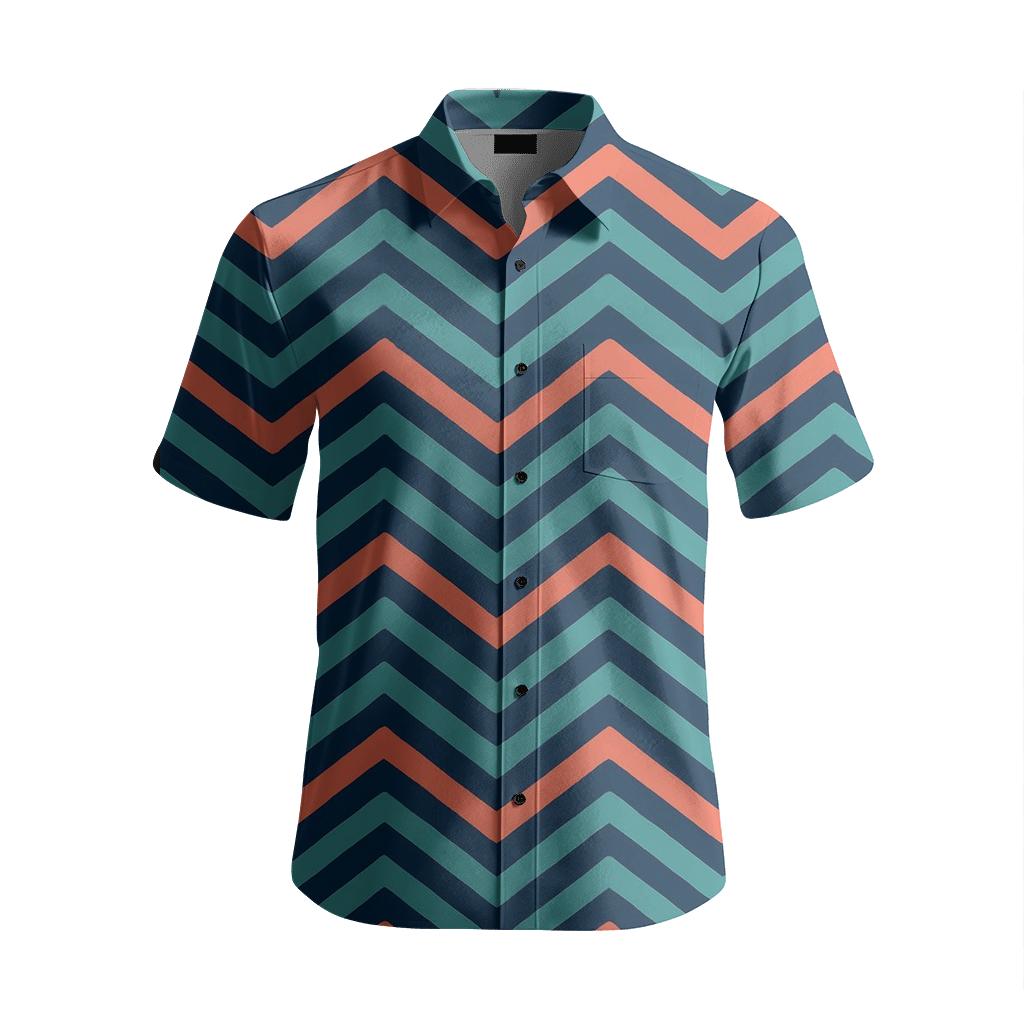 Chevron Ripple Matrix unique graphic short sleeve shirts