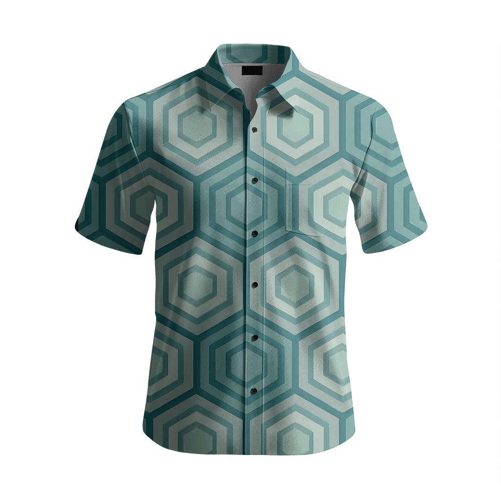 Hex Cellular Weave soft fabric short sleeve shirts