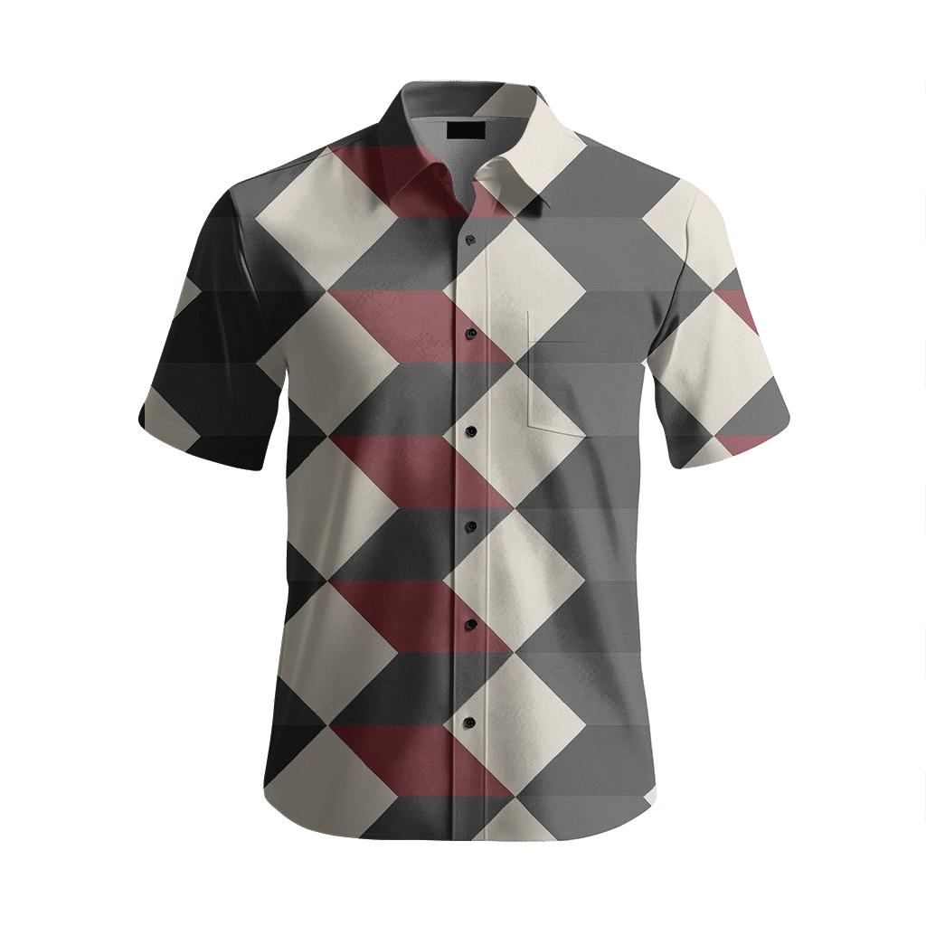 Staggered Rhombus Ladder stylish fitted short sleeve tees
