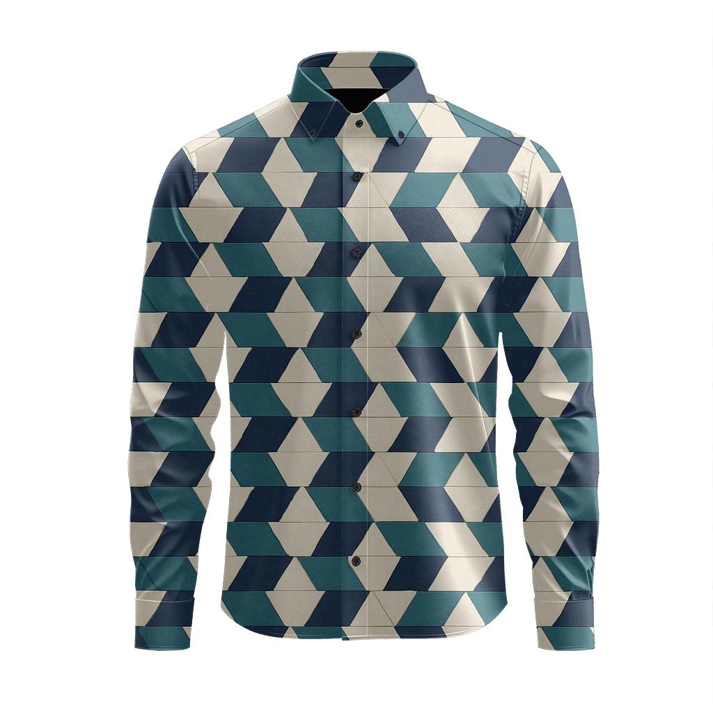 Angular Step Tesserae custom long sleeve shirts