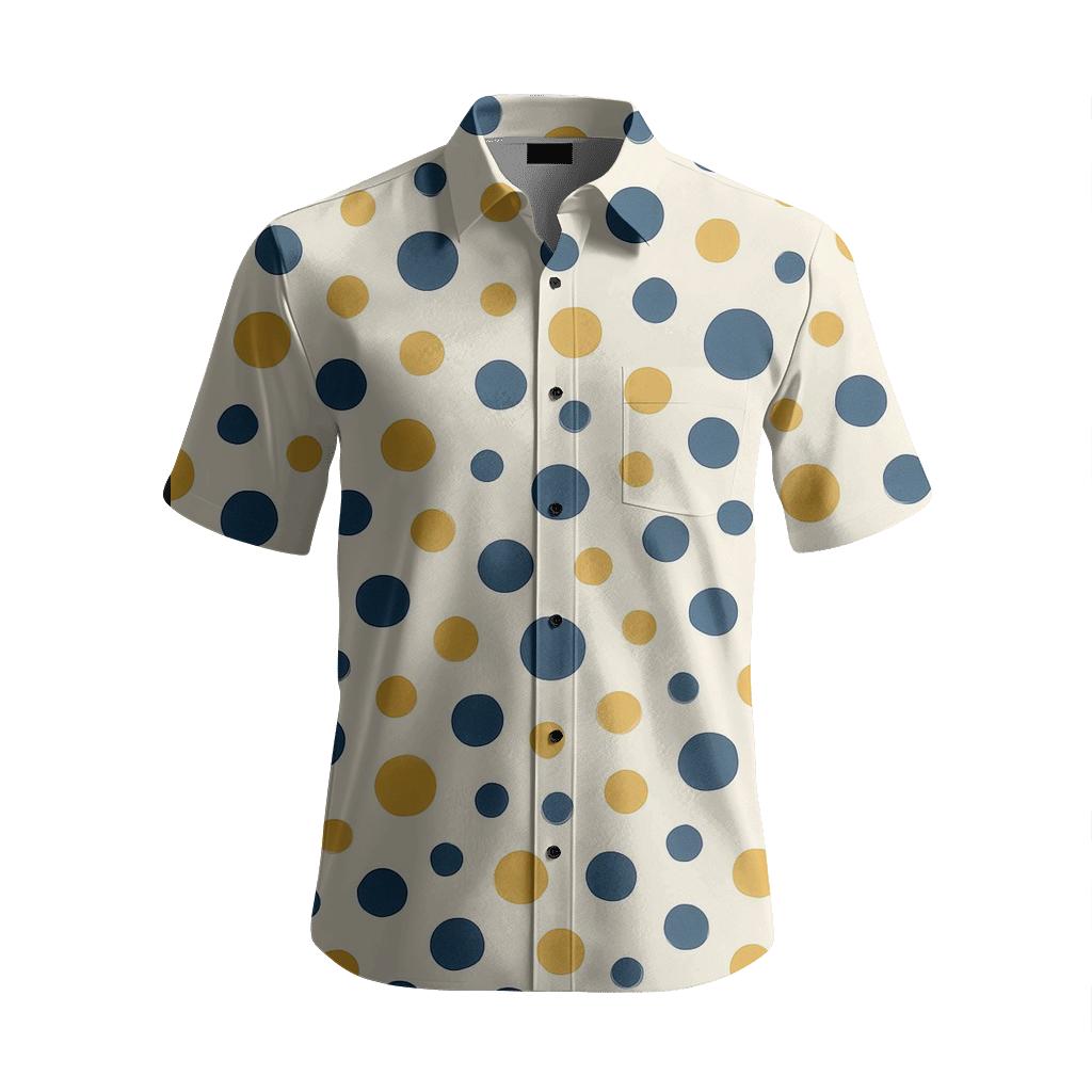 Microdot Scatter Grid trendy crew neck short sleeves