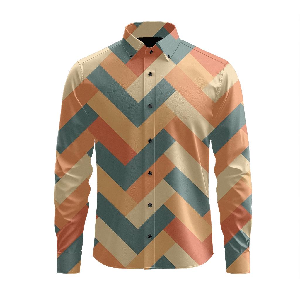 Offset Rhombus Chain designer printed long sleeve tops