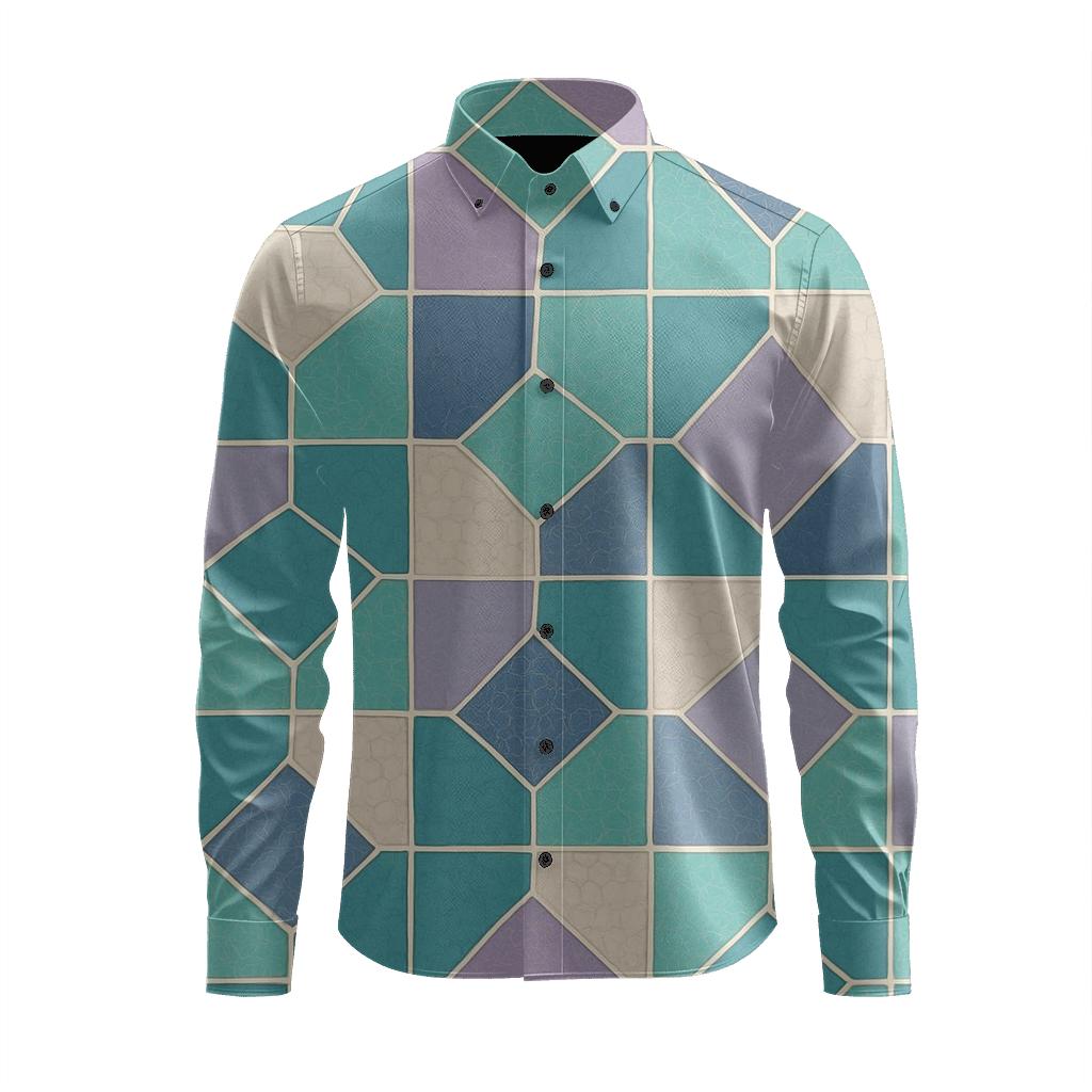 Cellular Mosaic Matrix personalized cotton long sleeves