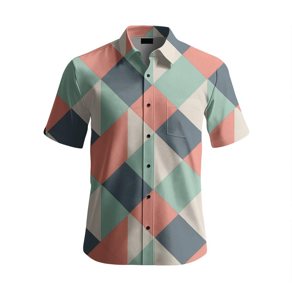 Angular Patch Repeat comfortable cotton short sleeves
