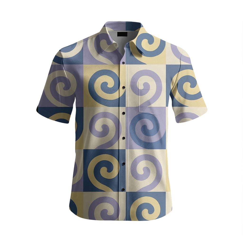 Modular Spiral Tiling soft fabric short sleeve shirts