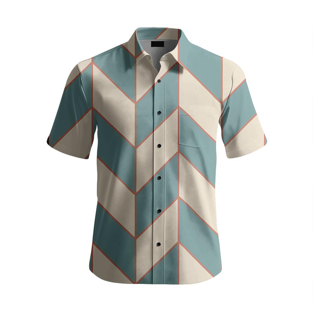 Stacked Rhombus Rhythm soft fabric short sleeve shirts