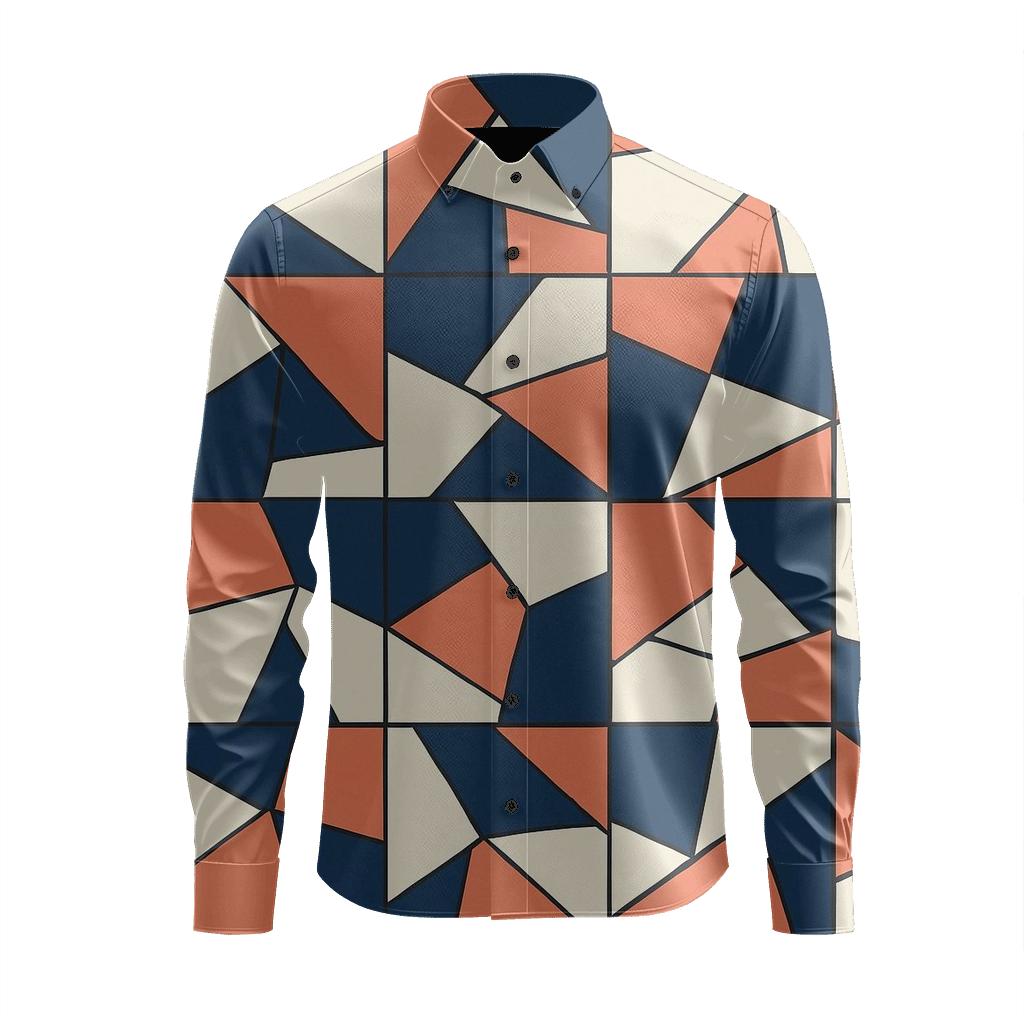 Angular Patch Mosaic custom long sleeve shirts