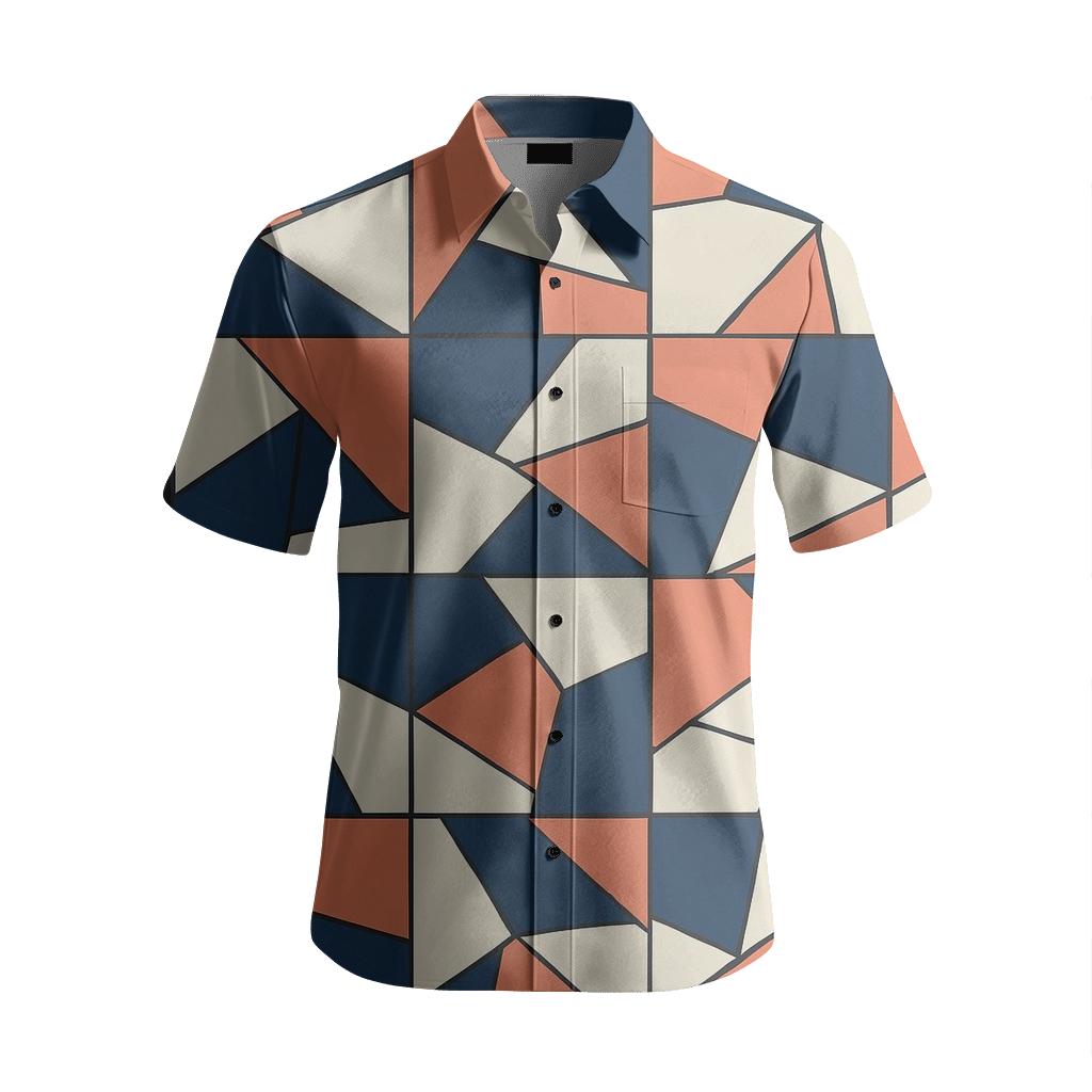 Angular Patch Mosaic designer printed short sleeve tops