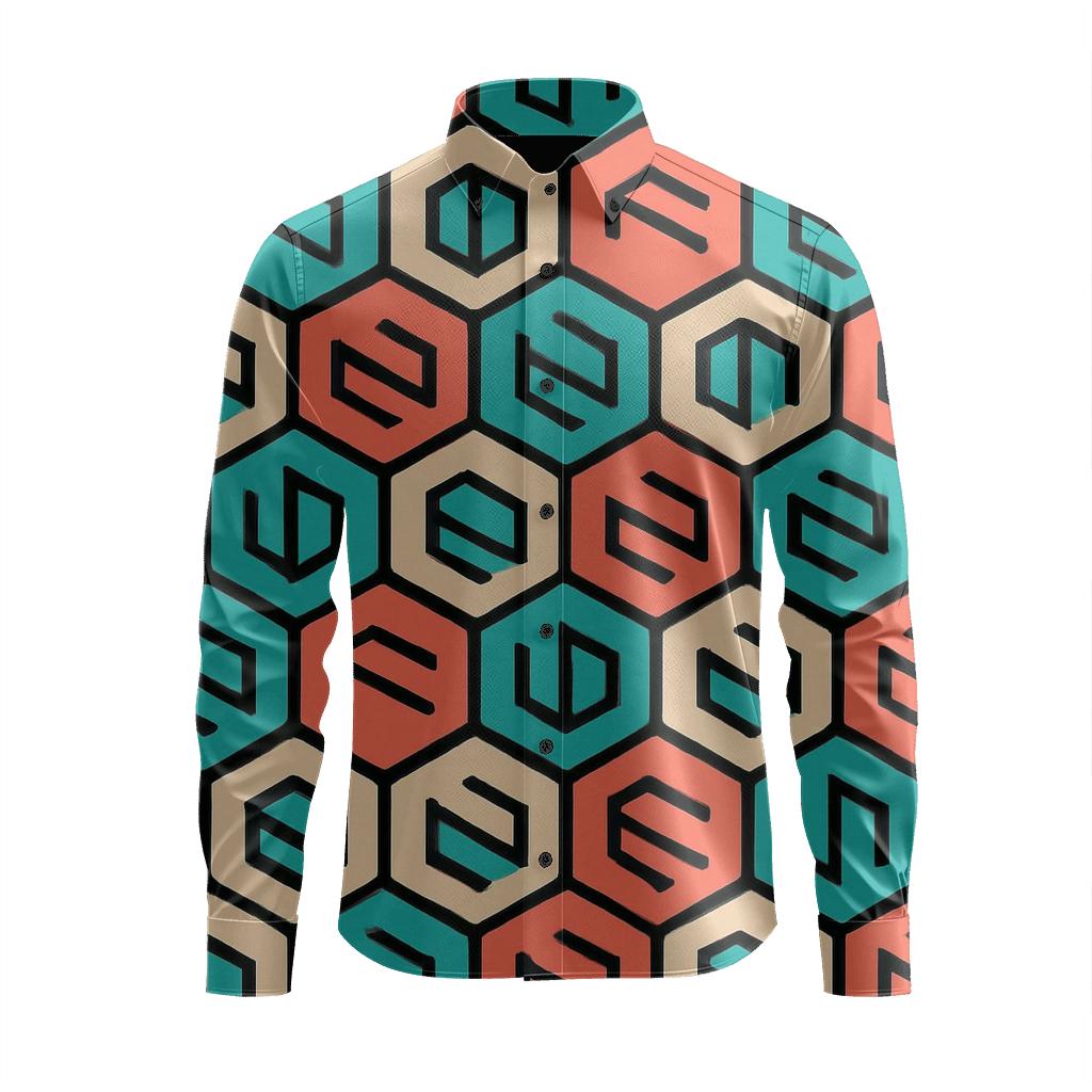 Hex Slot Mosaic unique graphic long sleeve shirts