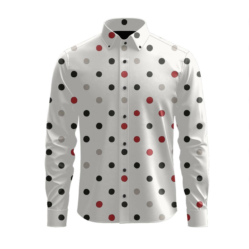 Pinned Dot Lattice soft fabric long sleeve shirts