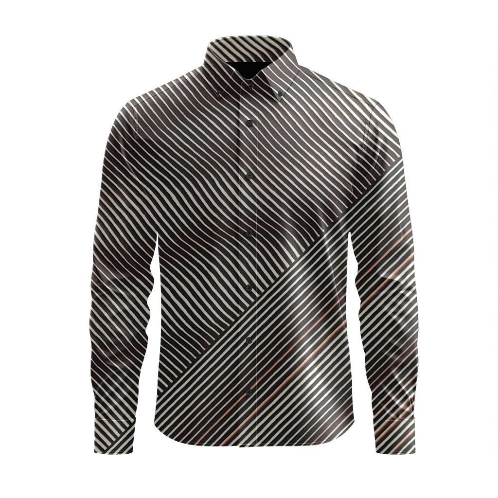 Micro Moire Bands comfortable casual long sleeves