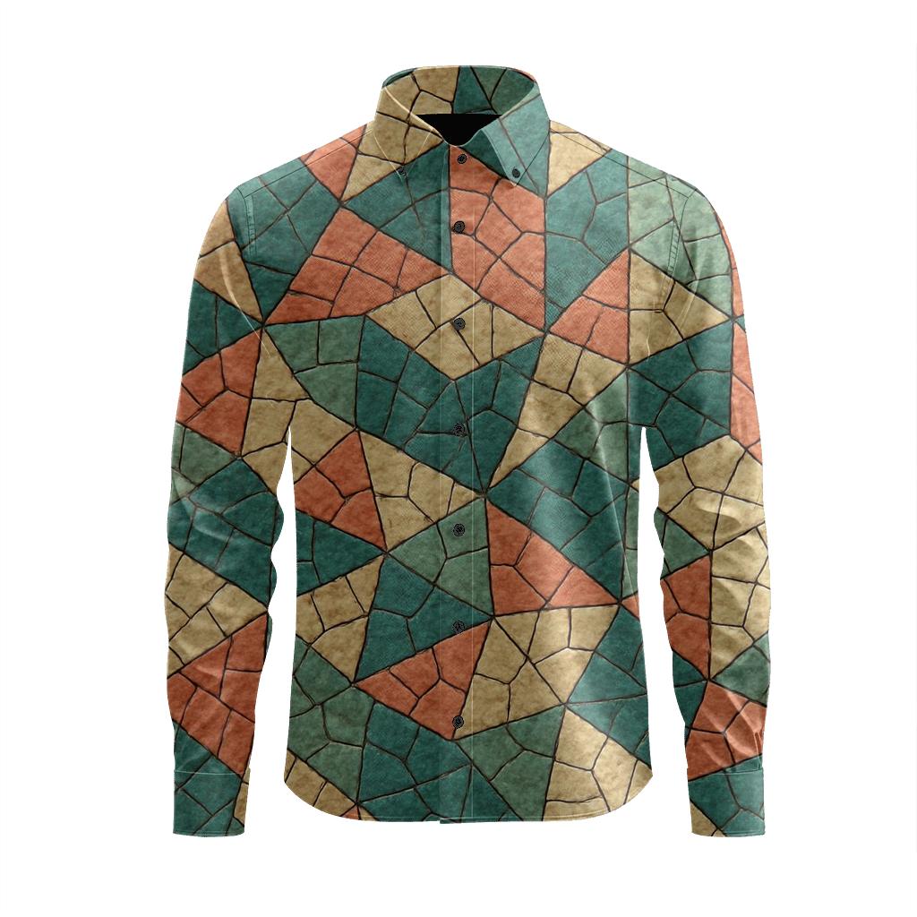 Angular Patch Tesserae comfortable casual long sleeves