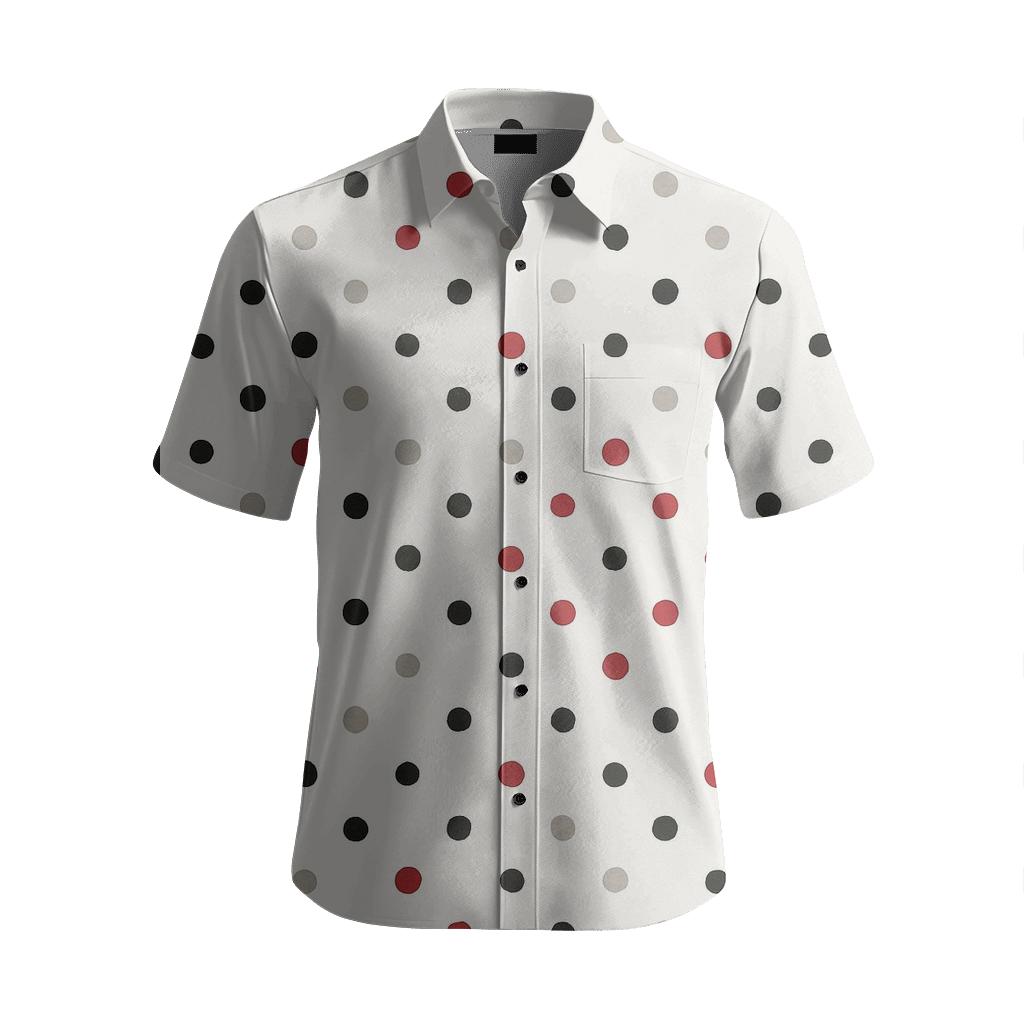 Pinned Dot Lattice soft fabric short sleeve shirts