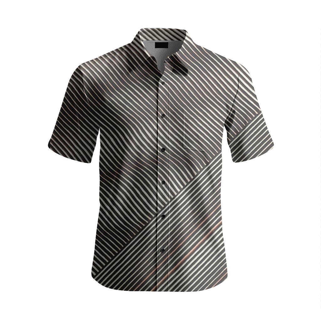 Micro Moire Bands designer printed short sleeve tops