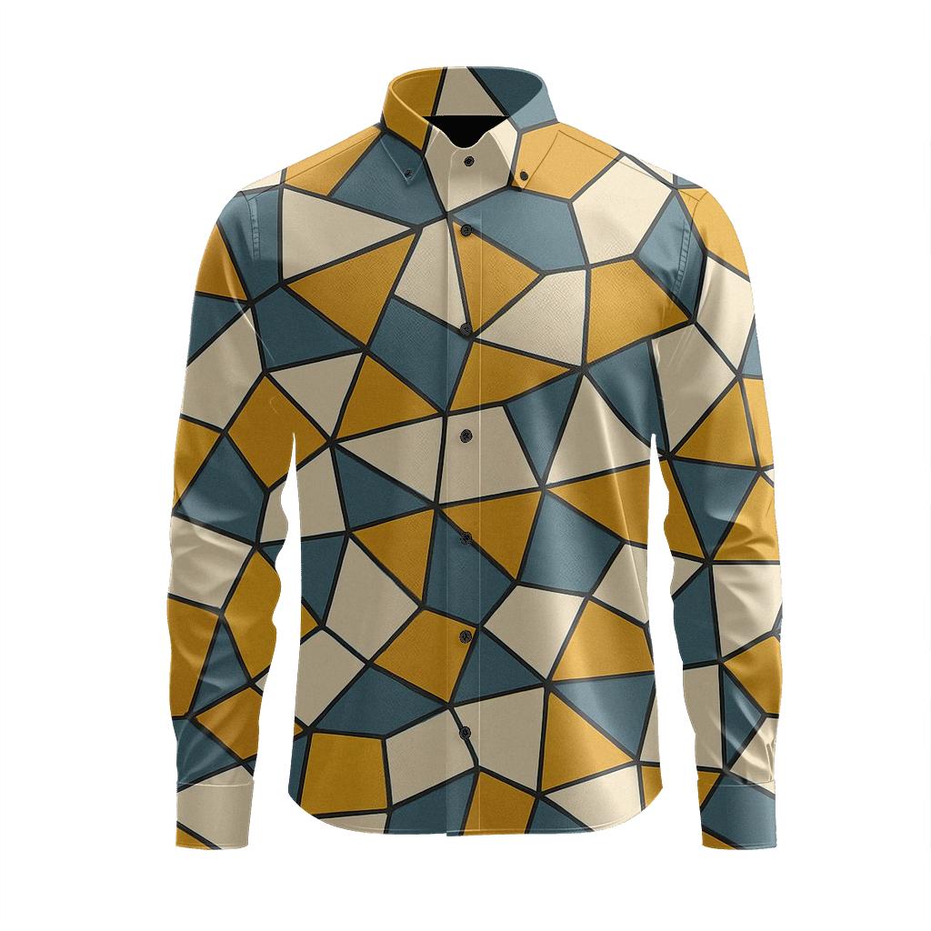 Angular Patch Mosaic comfortable casual long sleeves