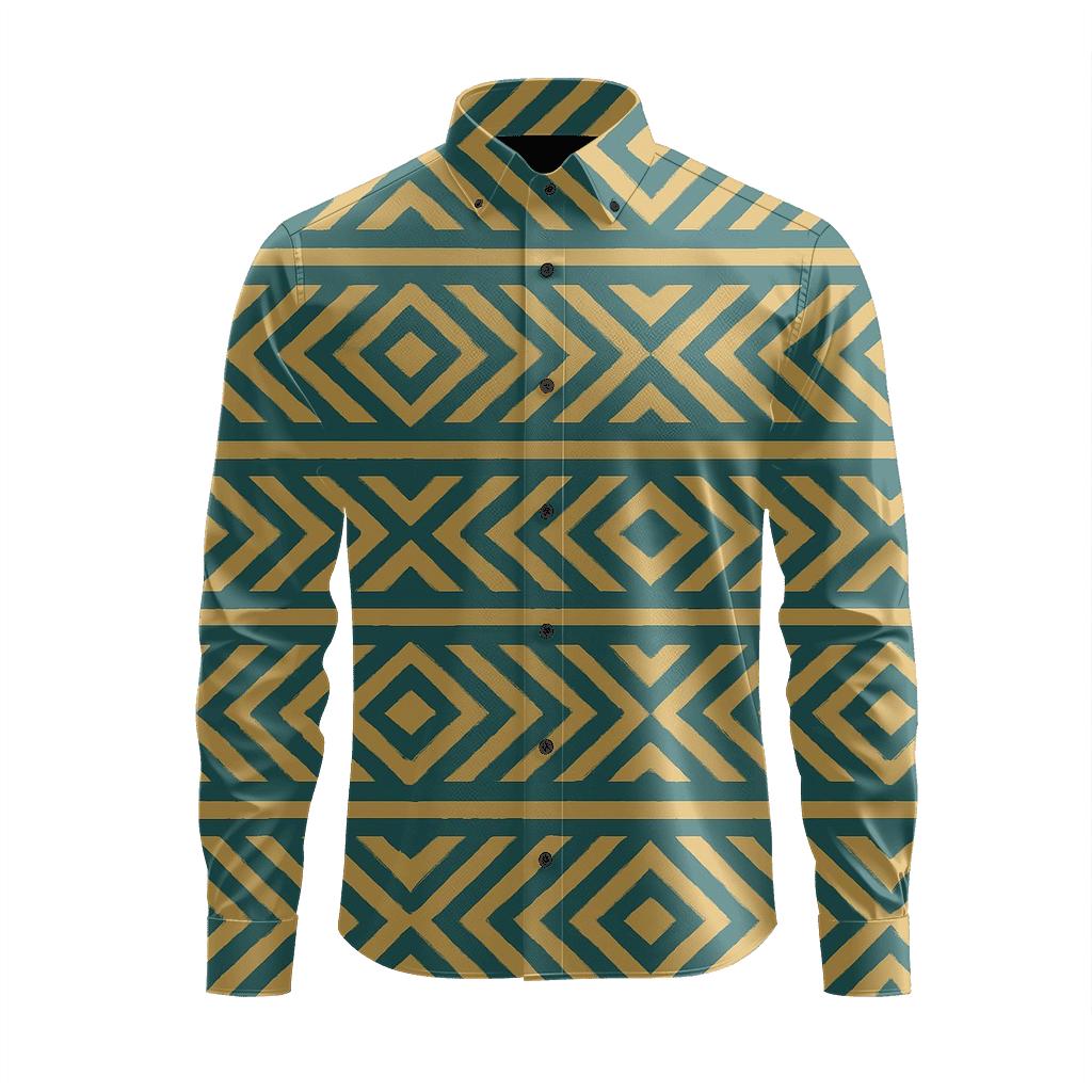 Banded Chevron Mosaic comfortable casual long sleeves