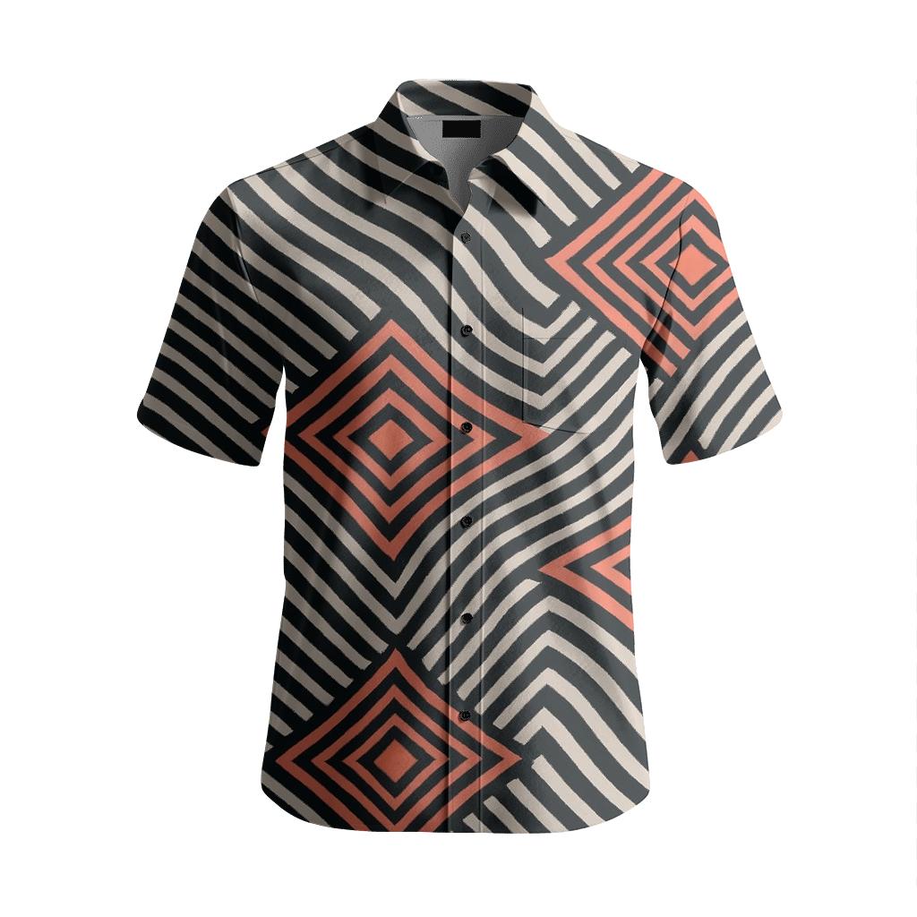 Moire Band Interference stylish fitted short sleeve tees