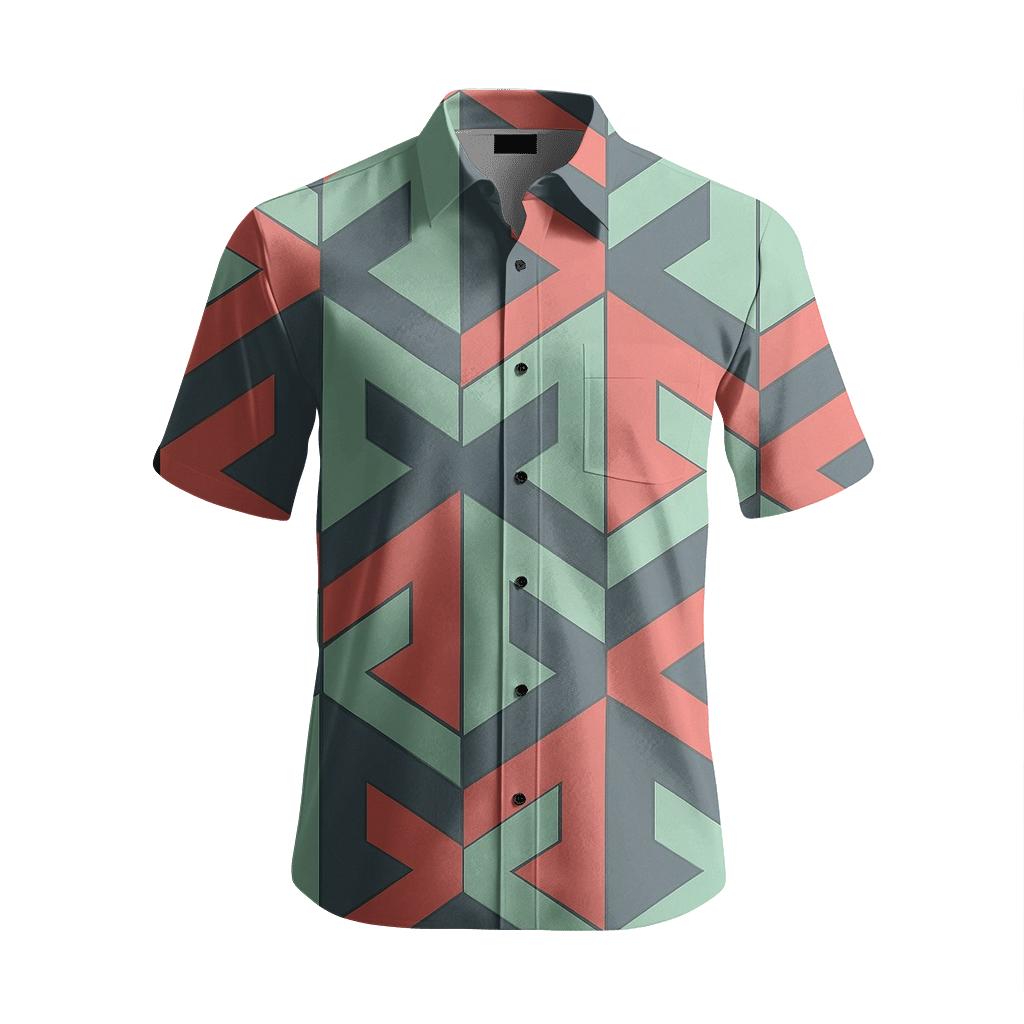 Tessellated Arrow Keys trendy crew neck short sleeves