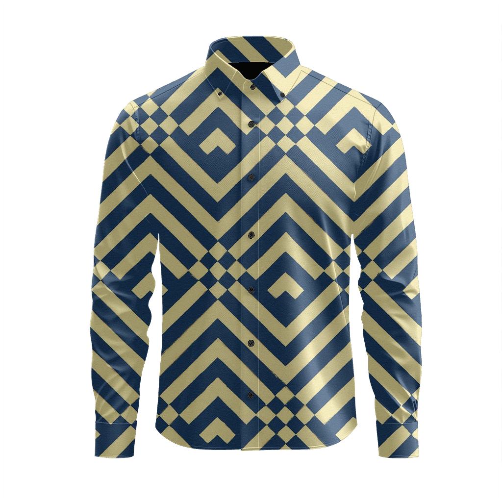 Intersecting Chevron Lattice custom long sleeve shirts