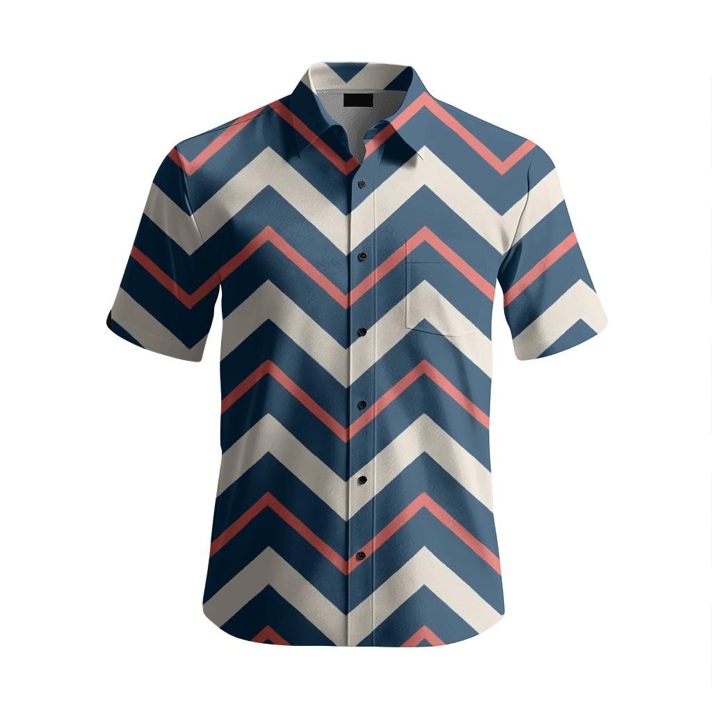 Chevron Pulse Field soft fabric short sleeve shirts