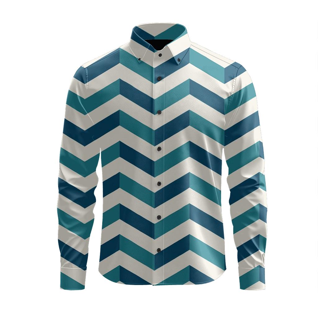 Chevron Pulse Field custom long sleeve shirts
