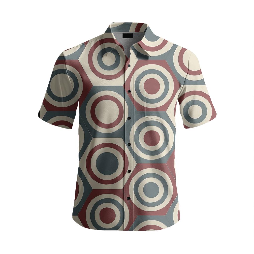 Hex Ring Lattice trendy crew neck short sleeves