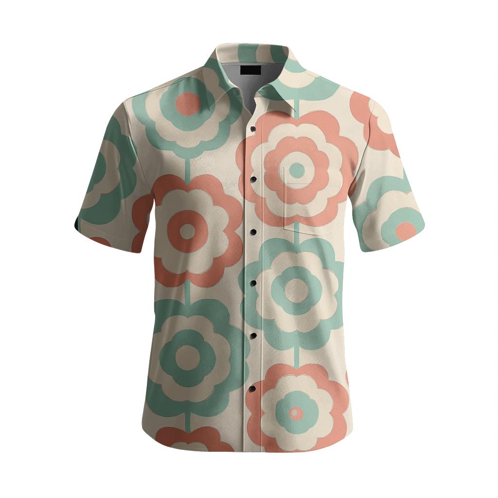 Modular Floral Grid stylish fitted short sleeve tees