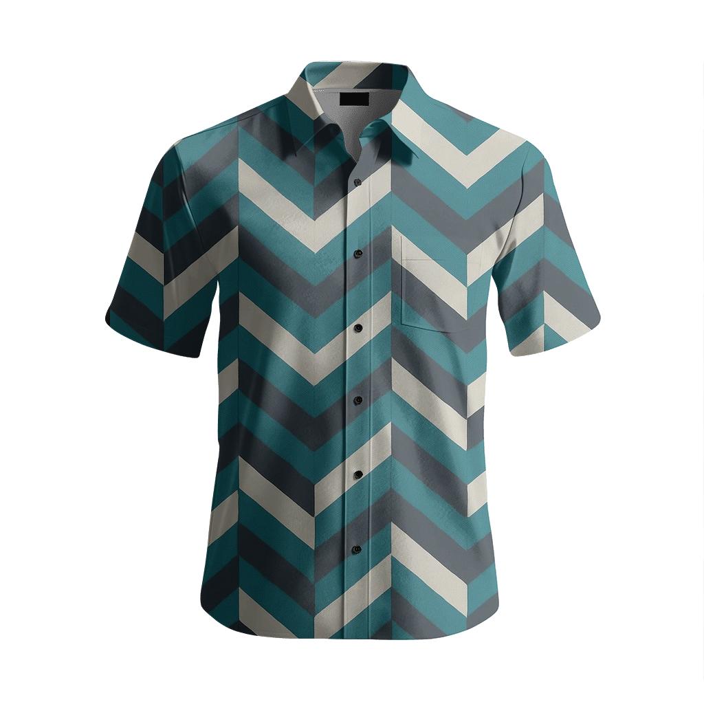 Chevron Pulse Grid comfortable cotton short sleeves