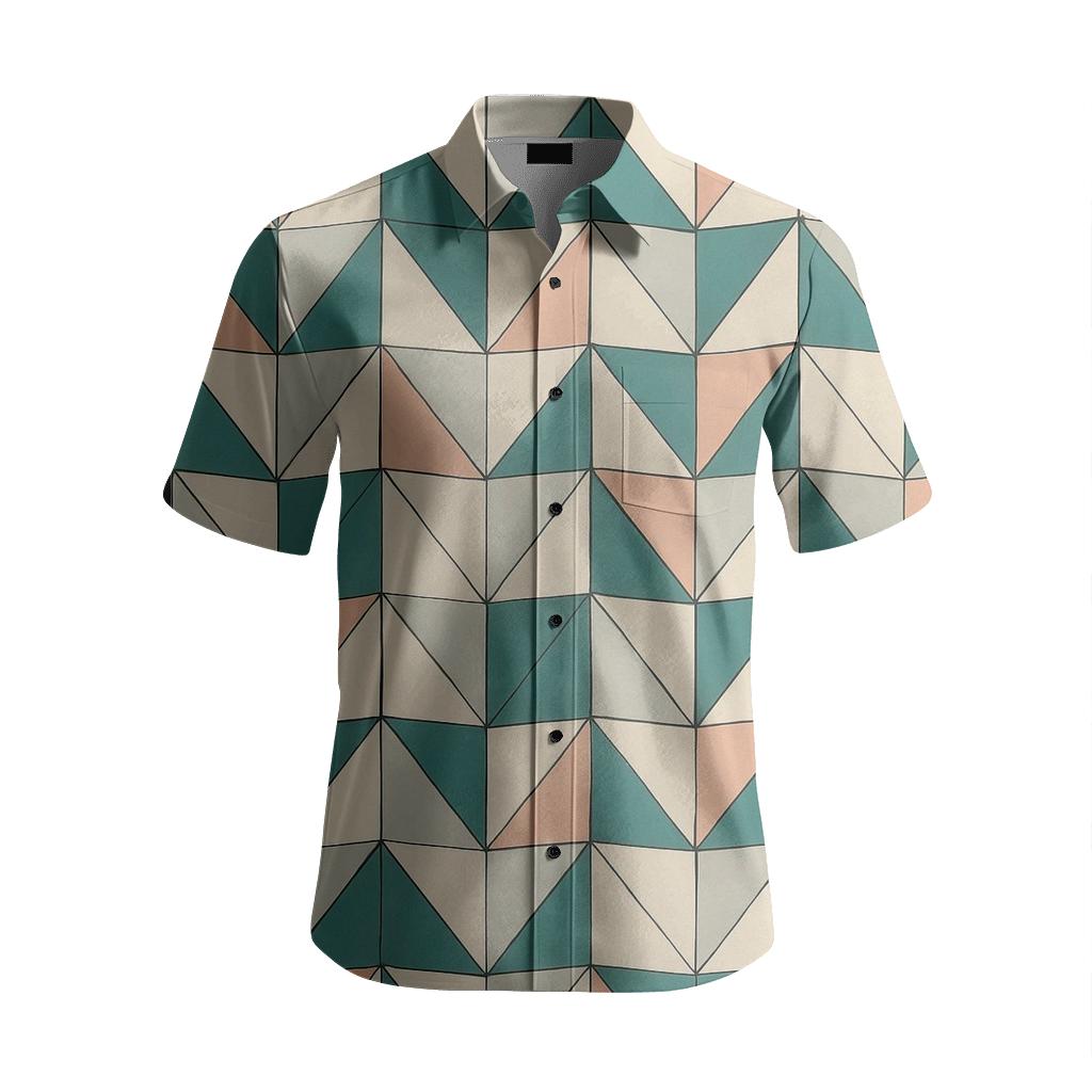 Offset Triangle Cascade stylish fitted short sleeve tees