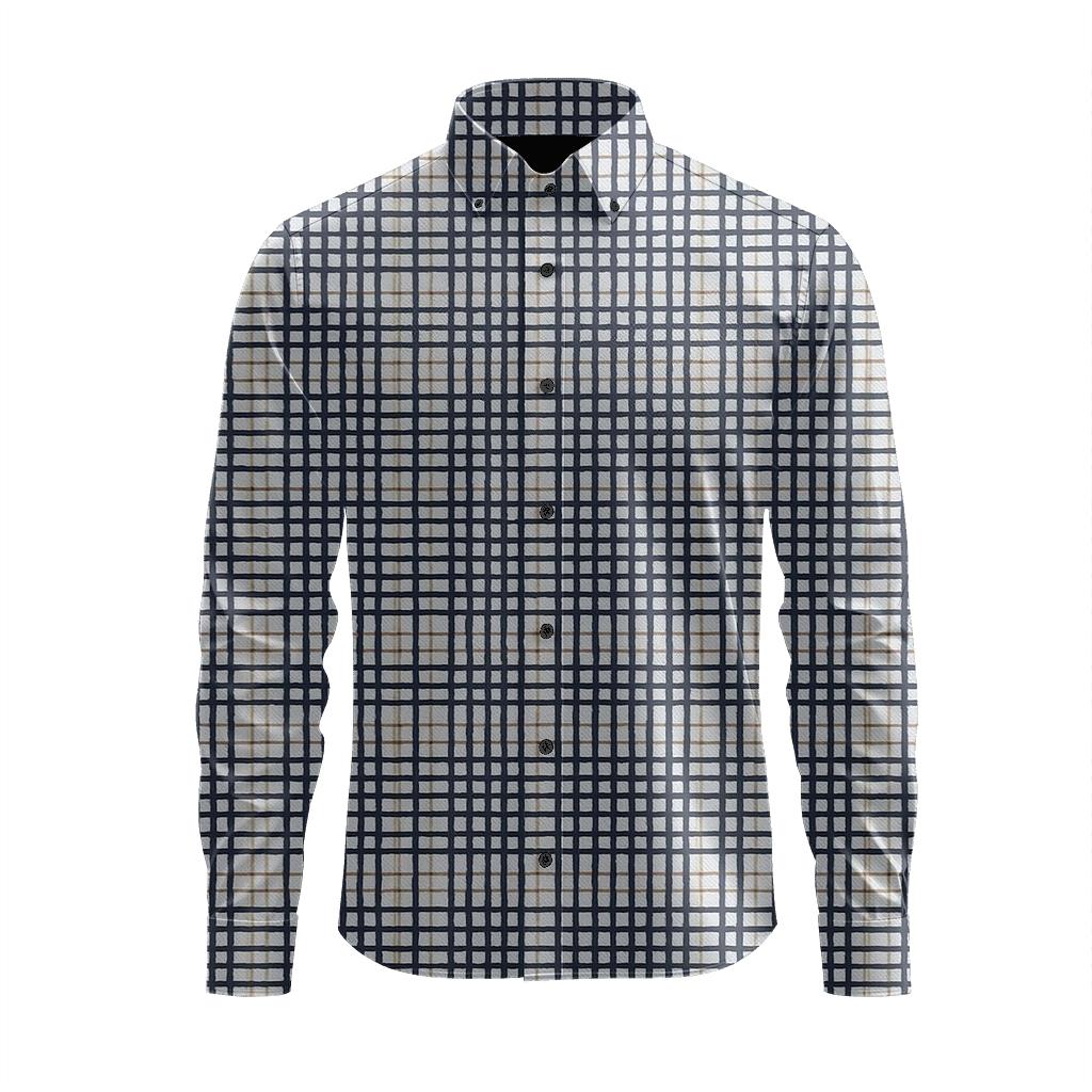 Linear Crosshatch Field stylish fitted long sleeve tees