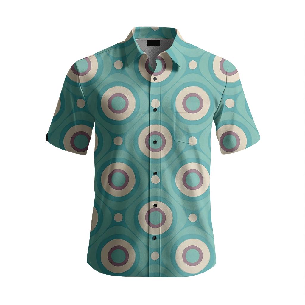 Circular Cell Lattice stylish fitted short sleeve tees