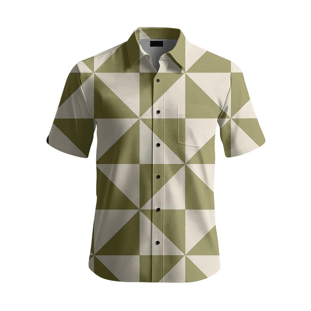 Angular Patch Grid personalized casual short sleeves