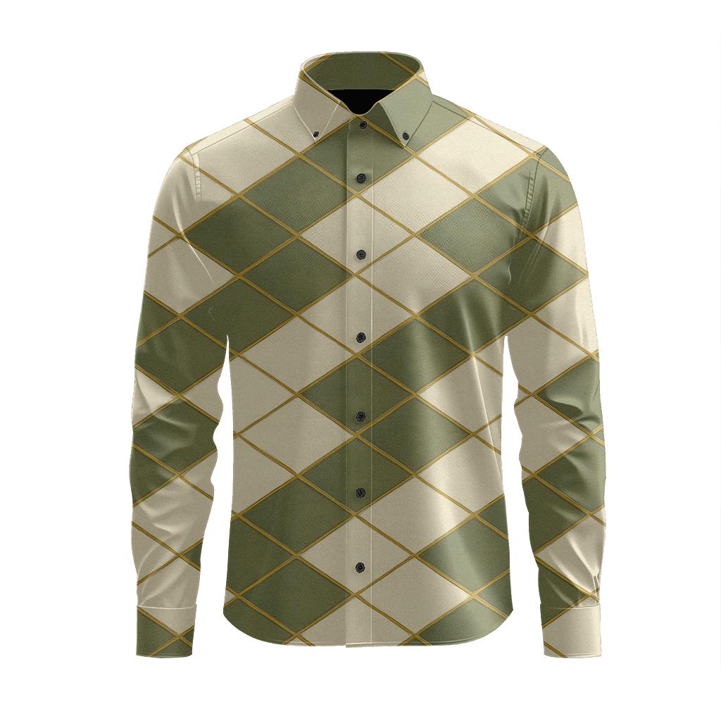 Rhombus Stack Matrix soft fabric long sleeve shirts