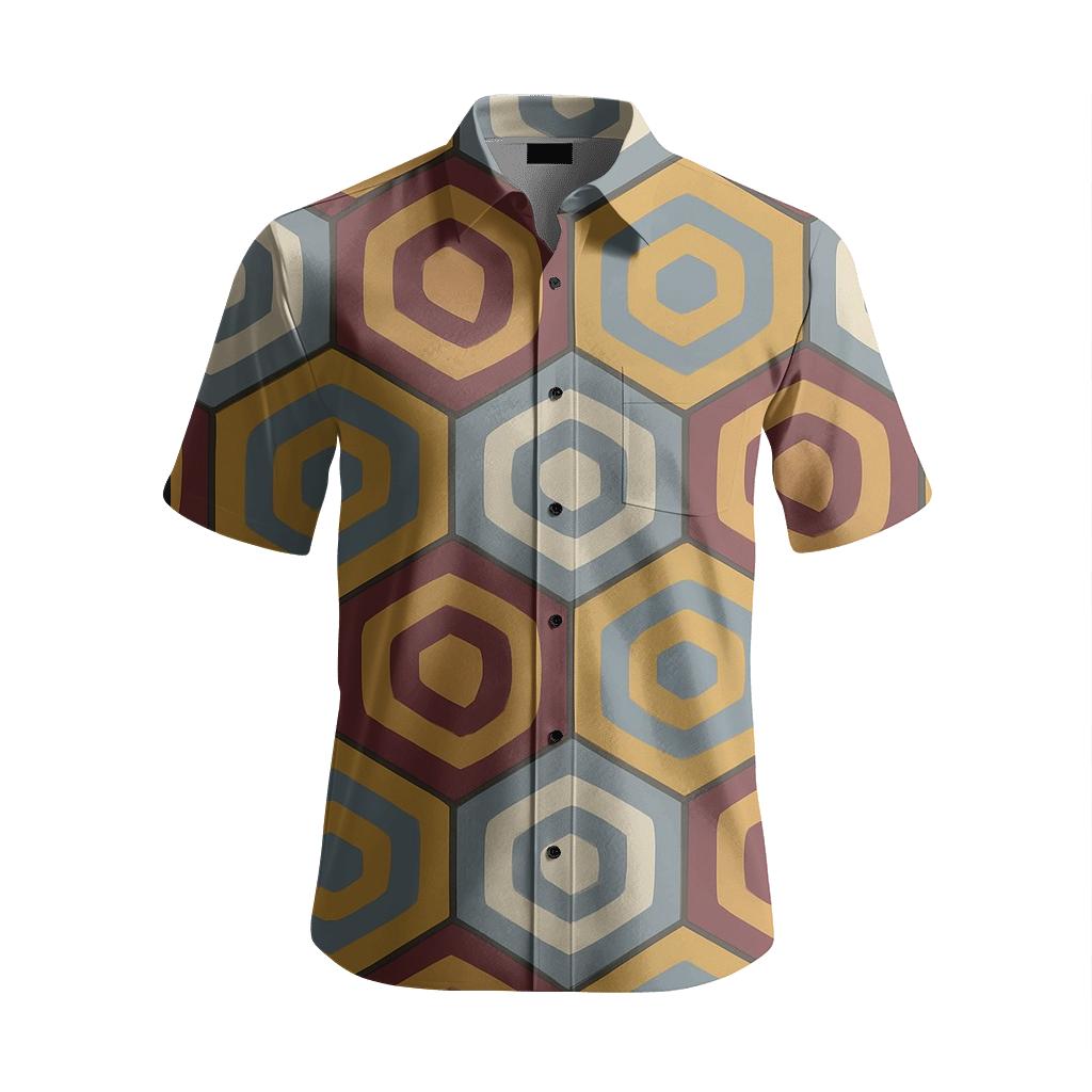 Hex Ring Shuffle soft fabric short sleeve shirts