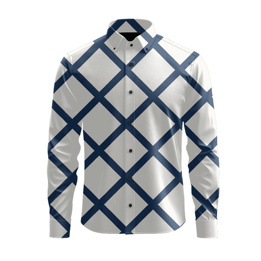Diagonal Lattice Cascade trendy crew neck long sleeves