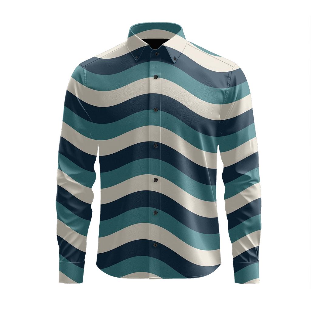 Wave Stripe Interference unique graphic long sleeve shirts