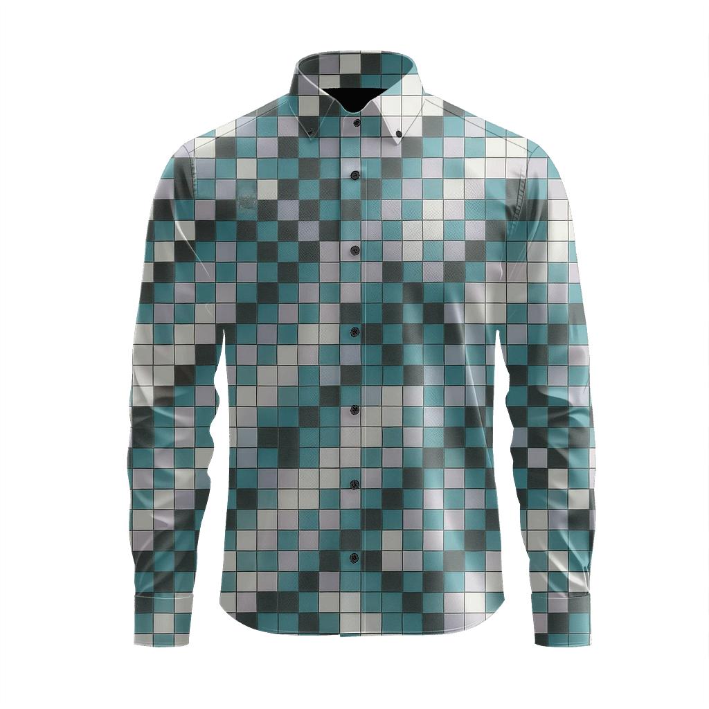 Nebula Grid Interference comfortable casual long sleeves