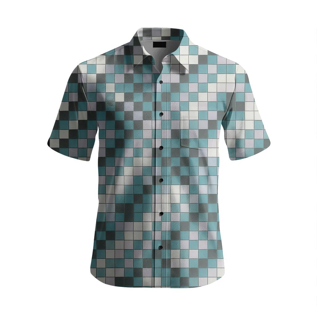 Nebula Grid Interference personalized casual short sleeves