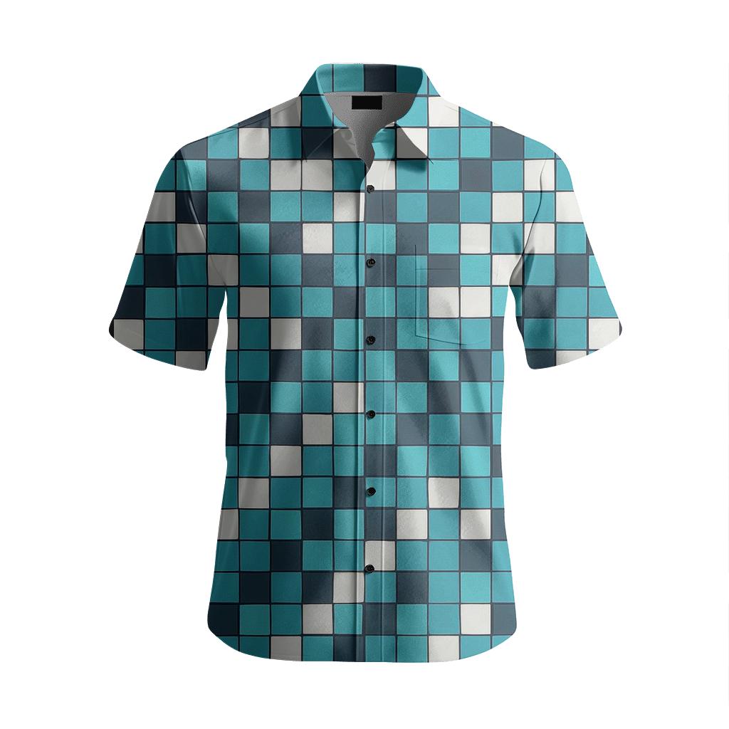 Offset Pixel Mesh comfortable cotton short sleeves