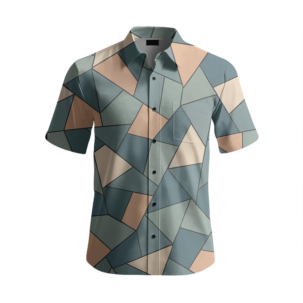 Shard Quilt Network trendy crew neck short sleeves