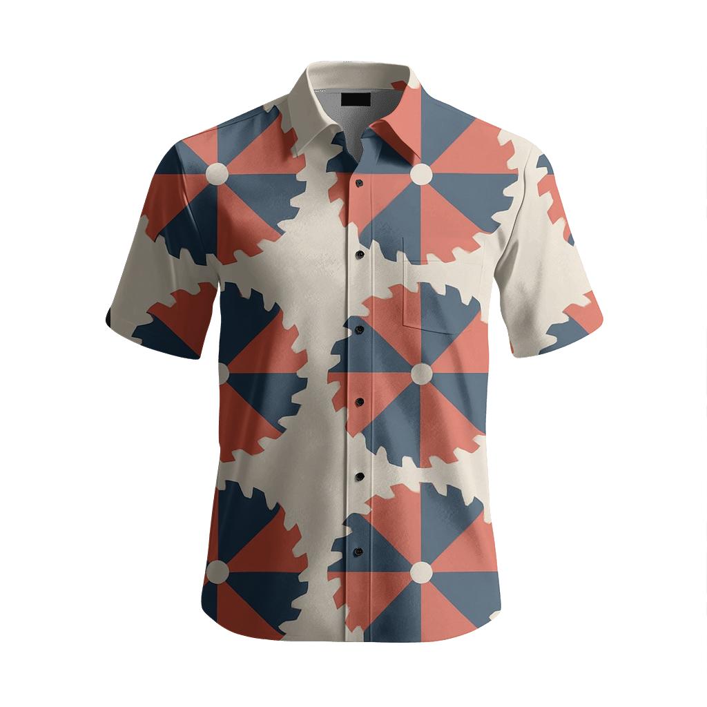 Radial Segment Array soft fabric short sleeve shirts