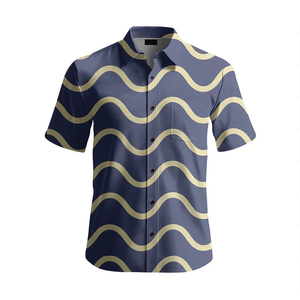 Offset Wave Ladder designer printed short sleeve tops