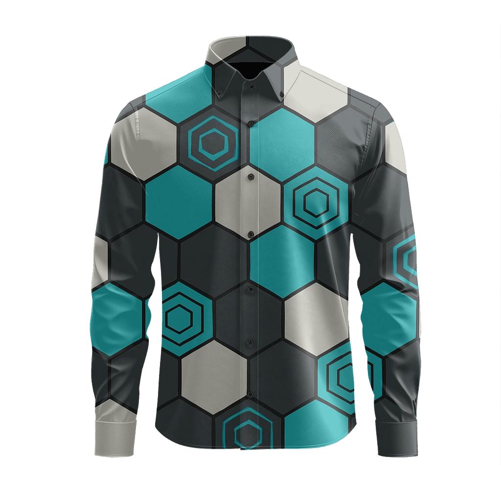 Quantum Hex Pulse custom long sleeve shirts