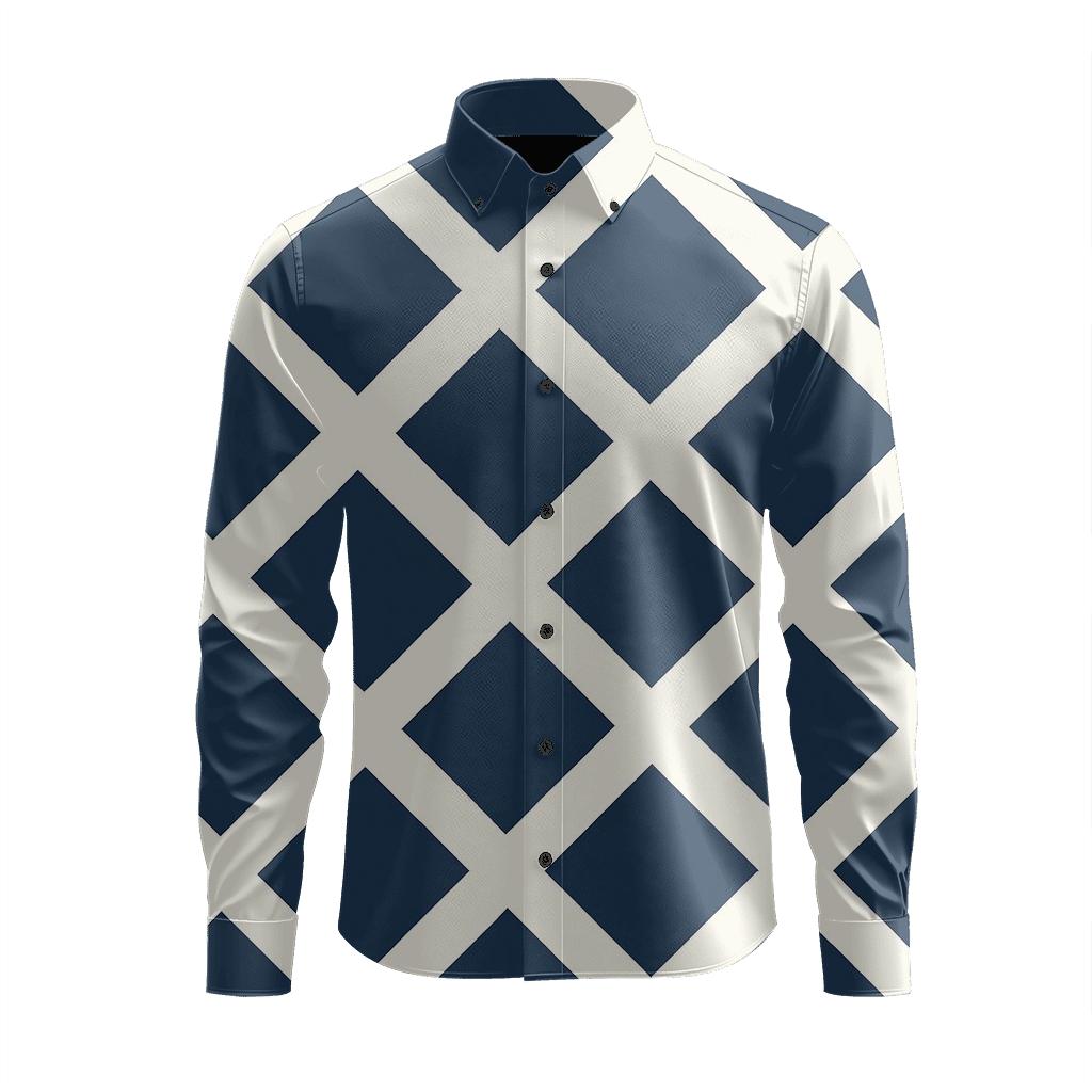 Diagonal Lattice Cascade stylish fitted long sleeve tees