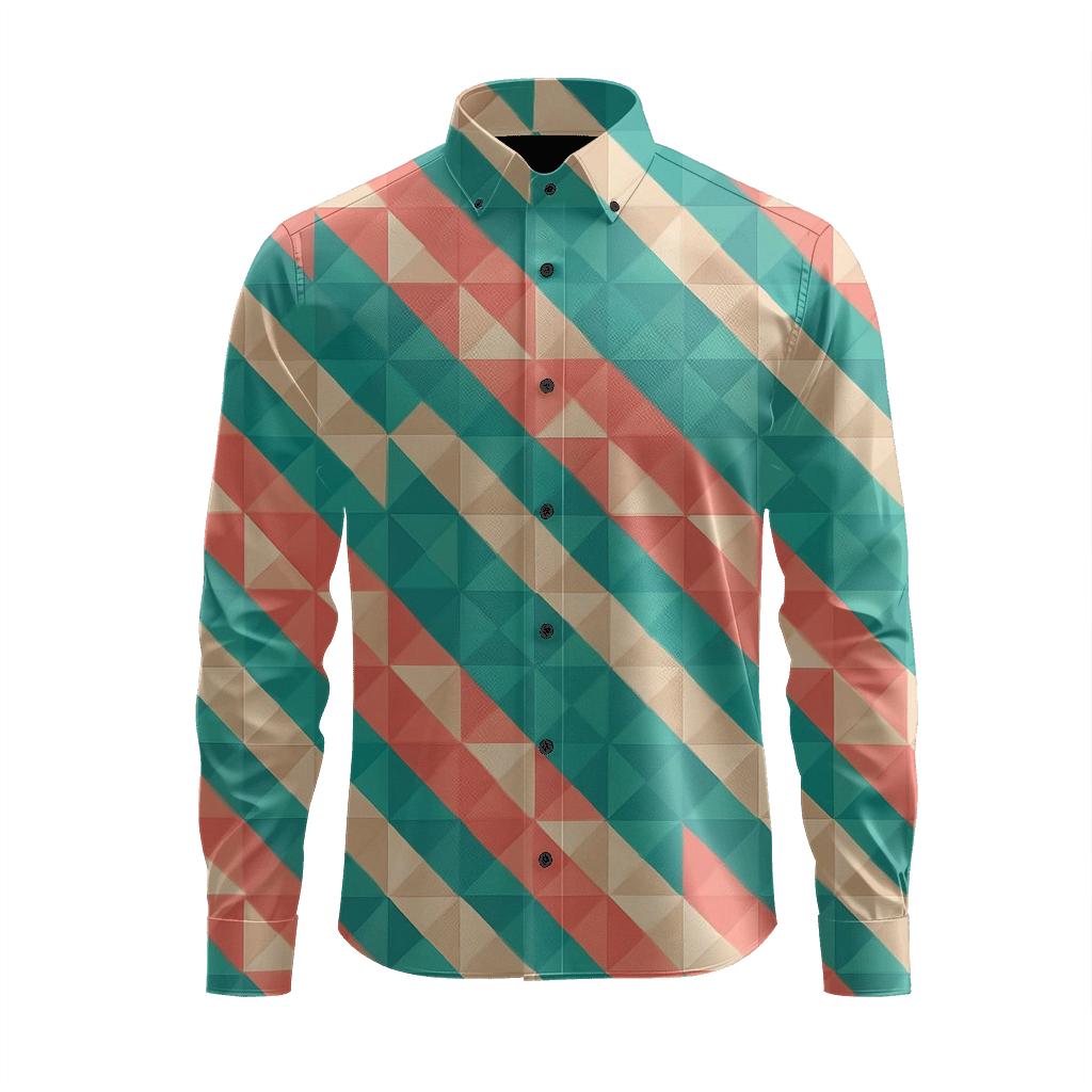 Triangular Step Mosaic comfortable casual long sleeves