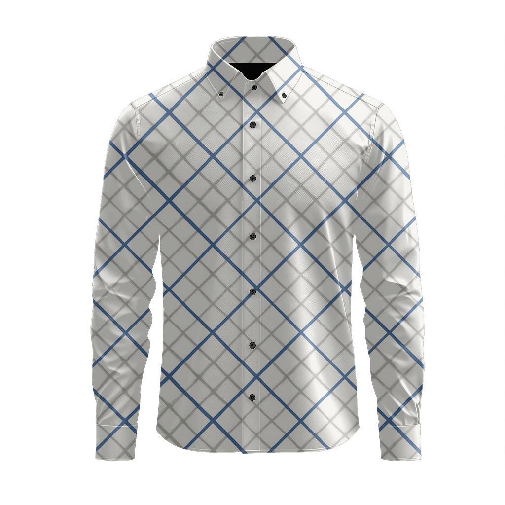 Intersect Grid Interference designer printed long sleeve tops