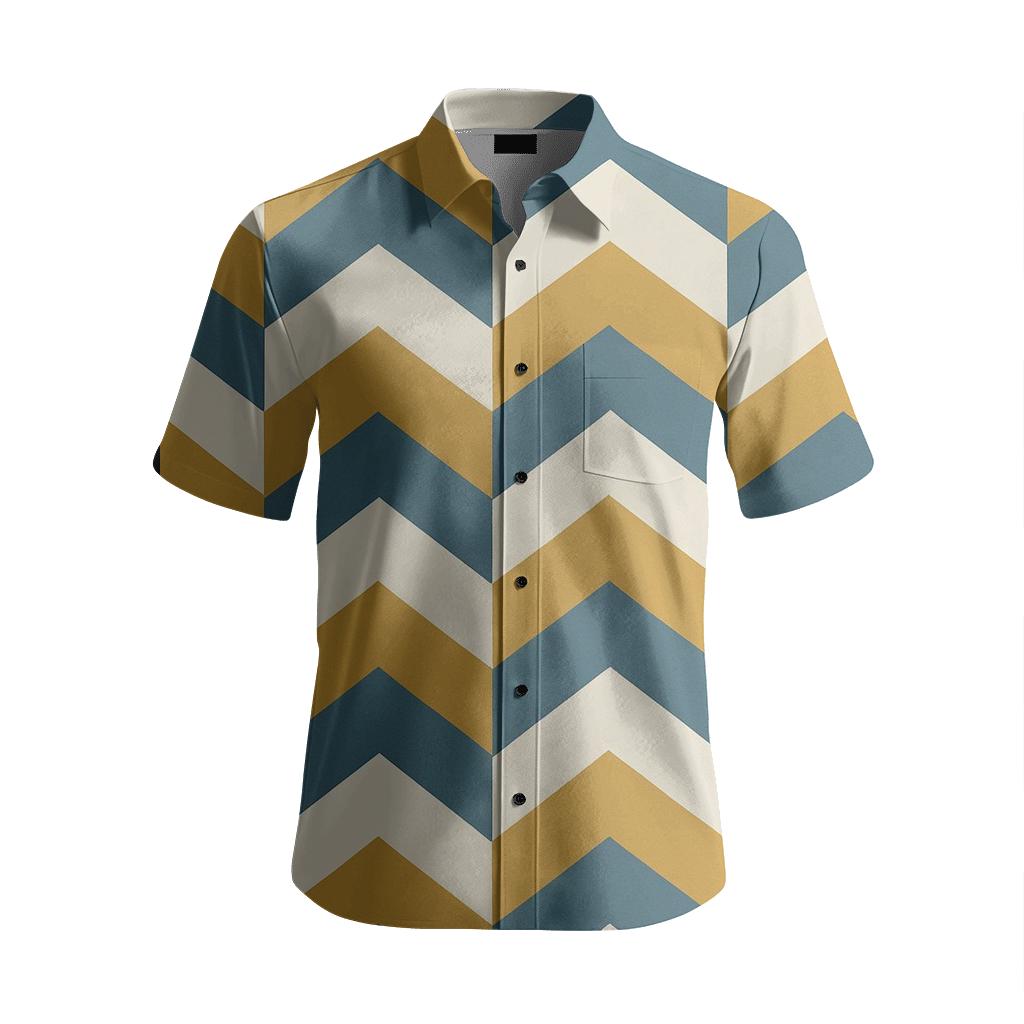 Offset Chevron Field trendy crew neck short sleeves
